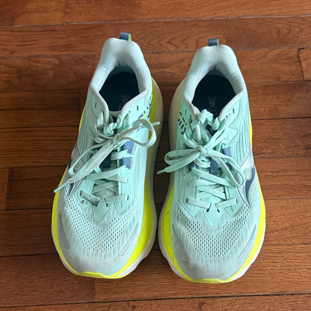 Saucony Mint and Yellow Athletic Shoes